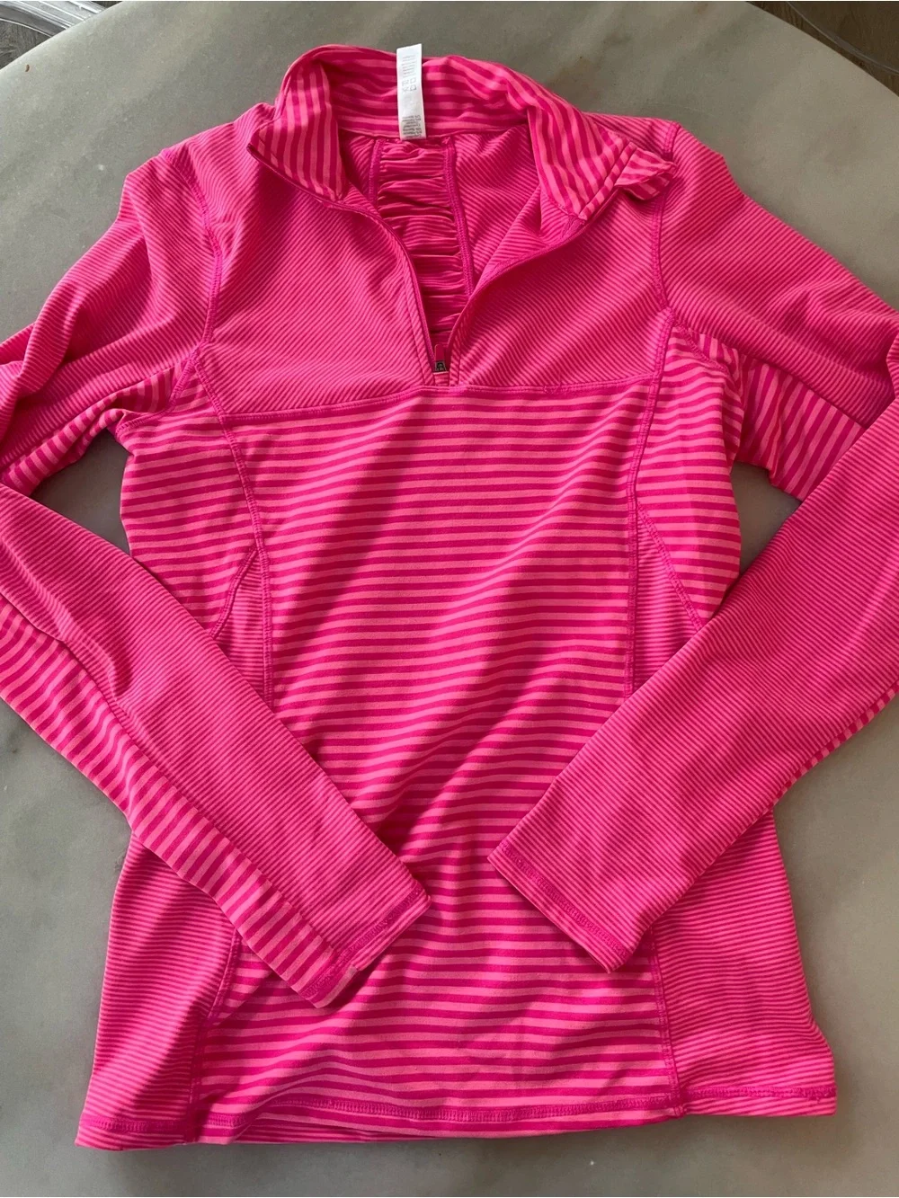 Kyodan Hot Pink Striped Half-Zip Pullover size XS